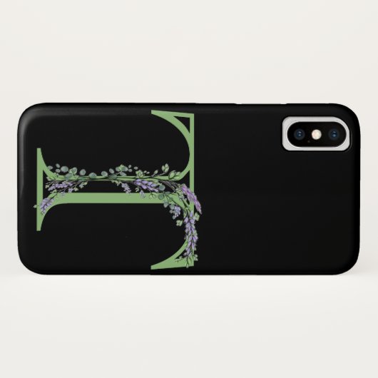 De letter T monogram Lavendel Eucalyptus Case-Mate iPhone Case (Achterkant (horizontaal))