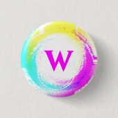 De letter W-Button Ronde Button 3,2 Cm (Voorkant)