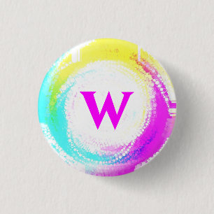 De letter W-Button Ronde Button 3,2 Cm