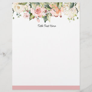 De Lettre Ambiance romantique Aquarelle florale, en-tête