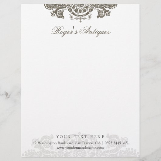 De Lettre Antique Rococo En-tête (Devant)