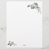 De Lettre Aquarelle en-tête vert Noël (Dos)