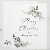 De Lettre Aquarelle en-tête vert Noël (Devant / Derrière)