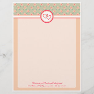 De Lettre Avec Motif Coeurs et fleurs, en-tête