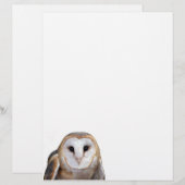 De Lettre Barn Owl Photo Note Papier en-tête (Devant / Derrière)
