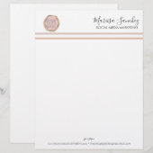 De Lettre Boho Striped Nom Votre En-Tête Logo (Devant / Derrière)