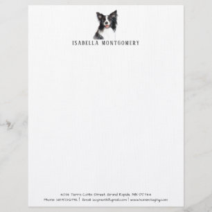 De Lettre Bordure d'aquarelle en-tête Collie