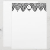 De Lettre Bordure grise en-tête fixe (Devant / Derrière)