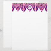 De Lettre Bordure violette en-tête fixe (Devant / Derrière)