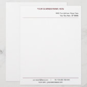 De Lettre Code d'adresse personnalisé Info couleurs en-tête (Devant / Derrière)