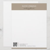 De Lettre Code QR professionnel classique en-tête Customisé (Devant / Derrière)