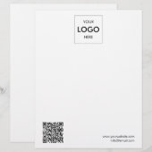 De Lettre Code QR simple en-tête professionnelle (Devant / Derrière)
