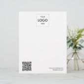 De Lettre Code QR simple en-tête professionnelle (Debout devant)