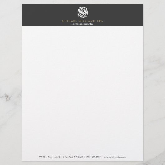 De Lettre Comptable moderne, en-tête comptable (Devant)