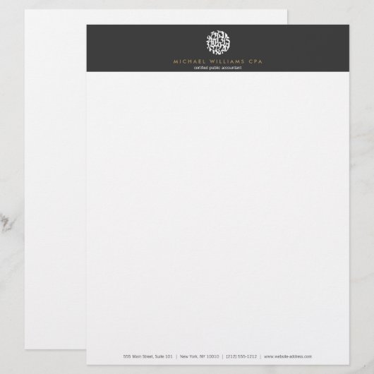 De Lettre Comptable moderne, en-tête comptable (Devant / Derrière)