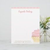 De Lettre Cupcake rose avec en-tête rayures (Debout devant)