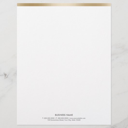 De Lettre Customisable En-tête Bordure Or Simple (Devant)