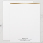 De Lettre Customisable En-tête Bordure Or Simple (Devant / Derrière)