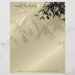 De Lettre Customisable En-tête d'entreprise en bambou Feuille Silhouette