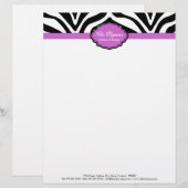 De Lettre Customisable En-tête d'impression Zebra élégant (Devant / Derrière)