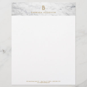 De Lettre Customisable EN-TÊTE DU DESIGNER INTÉRIEUR Marbre blanc