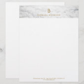 De Lettre Customisable EN-TÊTE DU DESIGNER INTÉRIEUR Marbre blanc (Devant / Derrière)
