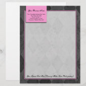 De Lettre Customisable En-tête Jacquard rose et noir (Devant / Derrière)