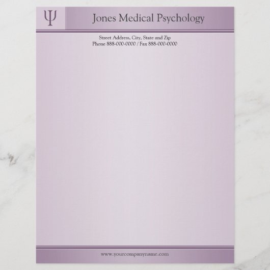 De Lettre Customisable Psychologue en-tête (Devant)