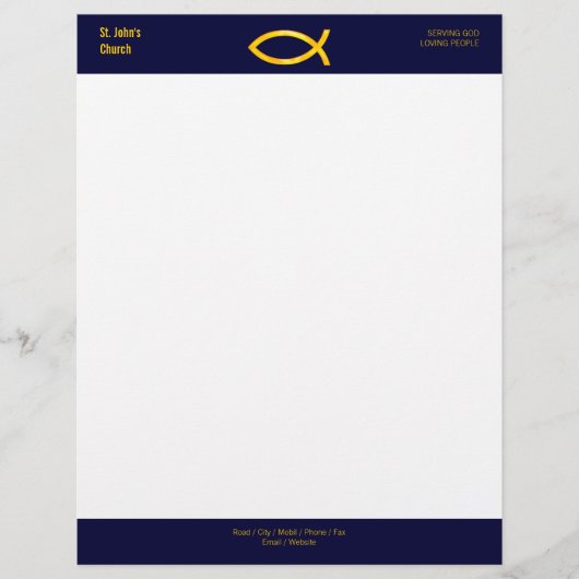 De Lettre Customisable Symbole du poisson chrétien en-tête (Devant)