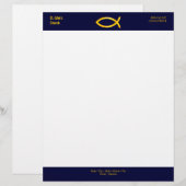 De Lettre Customisable Symbole du poisson chrétien en-tête (Devant / Derrière)