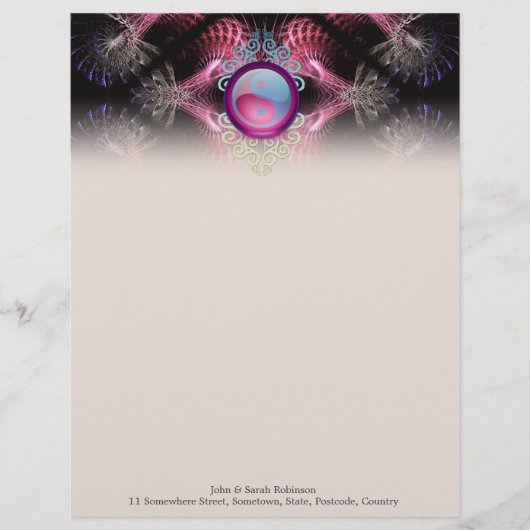 De Lettre Customisable Yin Yang Artiste fractale #003 En-tête (Devant)