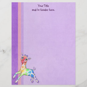 De Lettre Customisée En-tête Giraffe colorée