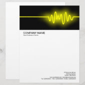 De Lettre Customisée En-tête grande image - Vague son - Jaune (Devant / Derrière)