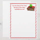 De Lettre Customisée Teacher Apple sur les livres en-tête (Devant / Derrière)