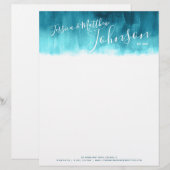 De Lettre Customisée Turquoise art abstrait moderne en-tête (Devant / Derrière)