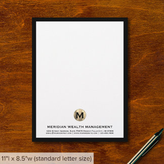 De Lettre Élégant or Monogramme en-tête du planificateur fin