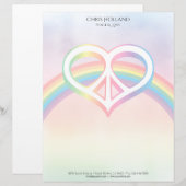De Lettre En-tête arc-en-ciel Peace & Love (Devant / Derrière)