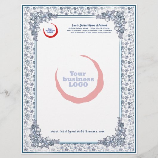 De Lettre En-tête blanc Noël Business avec WATERMARK (Devant)