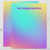 De Lettre En-tête coloré Pastel Gradient (Devant / Derrière)