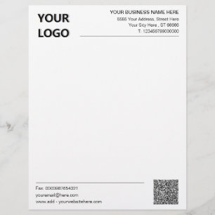 De Lettre En-tête commercial personnalisé avec code QR et lo