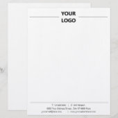 De Lettre En-tête commercial personnalisé avec logo et code  (Devant / Derrière)