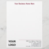 De Lettre En-tête commercial personnalisé avec logo et code  (Devant)