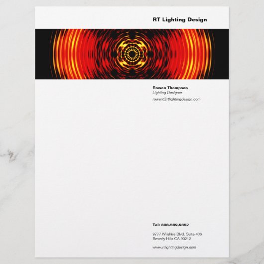 De Lettre En-tête du concepteur d'éclairage (Devant)