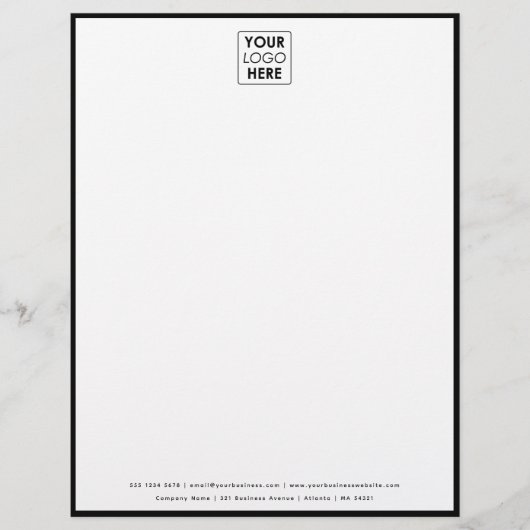 De Lettre En-tête du logo professionnel Black Border (Devant)