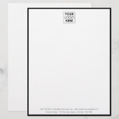 De Lettre En-tête du logo professionnel Black Border (Devant / Derrière)