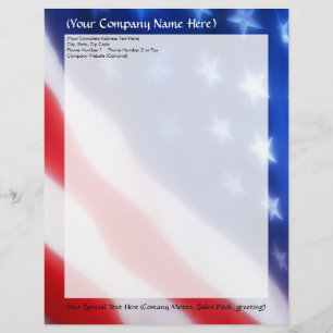De Lettre En-tête du Patriotic American Flag