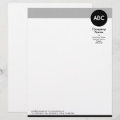 De Lettre En-tête et cercle V2 - noir et gris (Devant / Derrière)