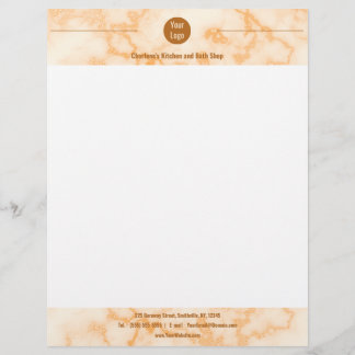 De Lettre En-tête Faux Orange Marbre