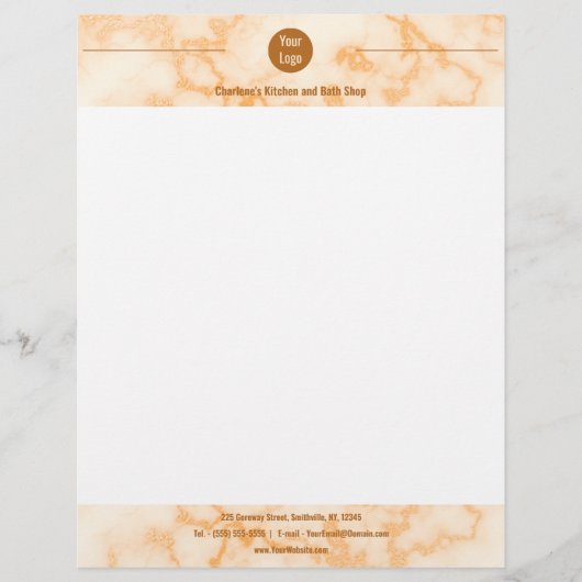 De Lettre En-tête Faux Orange Marbre (Devant)