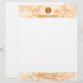 De Lettre En-tête Faux Orange Marbre (Devant / Derrière)